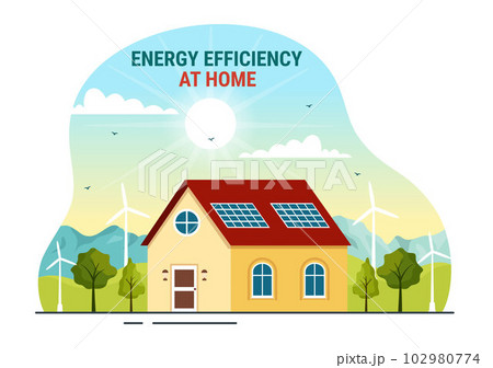 Energy Efficient at Home Vector Illustration of Smart House Technology System with Centralized Control in Flat Cartoon Hand Drawn Templates 102980774