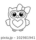 Vector illustration of owl isolated on white background. For kids coloring book. 102981941