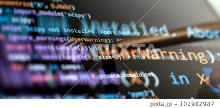 Programmer working on computer code, developer of software applications and IT 102982987