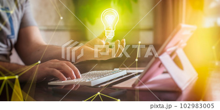 Creativity and innovation are the keys to success .Thinking and creative concept, 102983005