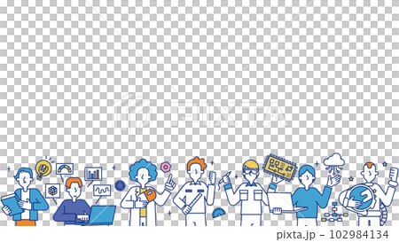 理系の職業に就く男性のイラストセットB 102984134