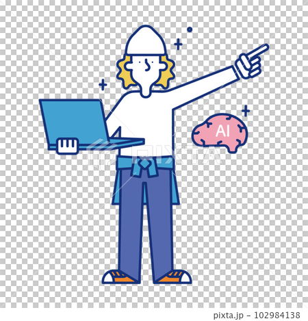 作為 AI 工程師工作的人的插圖 102984138