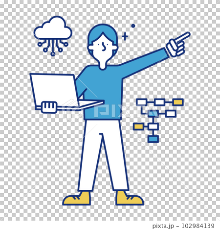 一名男子接受數據科學家工作的插圖 102984139