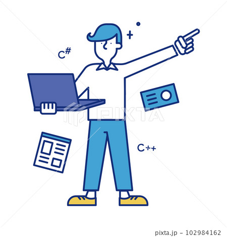 ITエンジニアに就職する男性 ITエンジニアに就職する男性 102984162