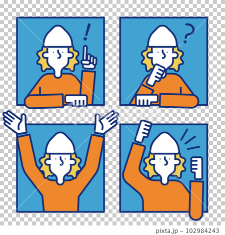 カジュアル男性のシンプルなアイコンセット(A) カジュアル男性のシンプルなアイコンセット(A) 102984243