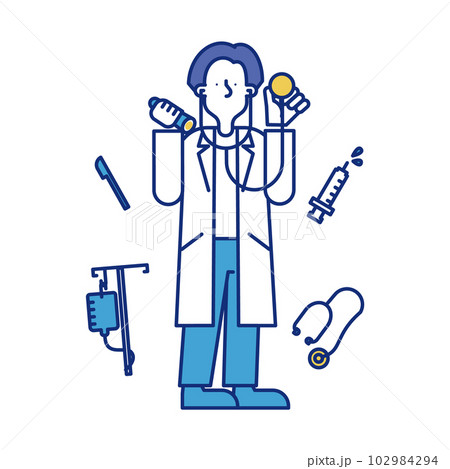 医療系の職業に就く男性のイラスト 医療系の職業に就く男性のイラスト 102984294