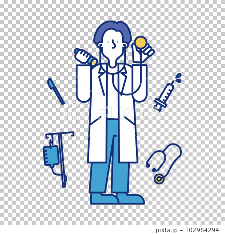 Illustration of a man in the medical profession Illustration of a man in the medical profession 102984294