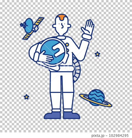 宇宙飛行士の職業に就く男性のイラスト 宇宙飛行士の職業に就く男性のイラスト 102984295