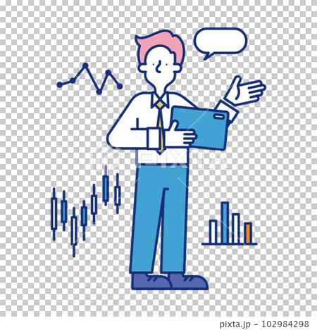 クオンツの職業に就く男性のイラスト 102984298