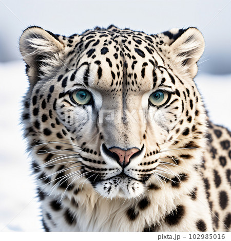 ユキヒョウのクローズアップ AI生成画像のイラスト素材 [102985016