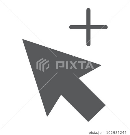 Group selection tool glyph icon, tools and design, arrow sign, vector graphics, a solid pattern on a white background, eps 10. 102985245
