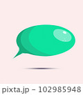 Cartoon speech bubble icon, isolated on a beige background. Emty text cloud for social media, comments or dialoges. Thought balloon illustration 102985948