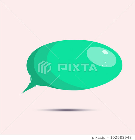 Cartoon speech bubble icon, isolated on a beige background. Emty text cloud for social media, comments or dialoges. Thought balloon illustration 102985948