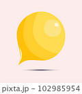 Cartoon speech bubble icon, isolated on a beige background. Emty text cloud for social media, comments or dialoges. Thought balloon illustration 102985954