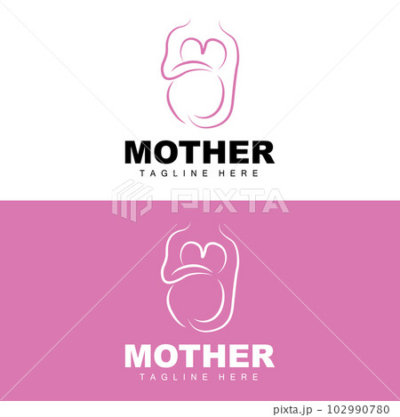 Pregnant Logo, Mom And Baby Health Care Design, Pregnant And Baby Medicine Brand Icon Vector 102990780