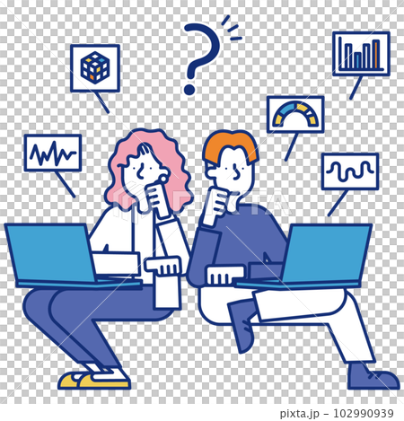 從事數據分析行業的男性和女性 102990939