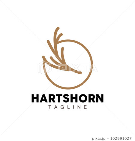 Deer Horn Logo, Animal Vector, Minimalist Simple Design, Illustration Symbol Icon 102991027