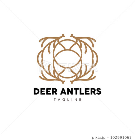 Deer Horn Logo, Animal Vector, Minimalist Simple Design, Illustration Symbol Icon 102991065