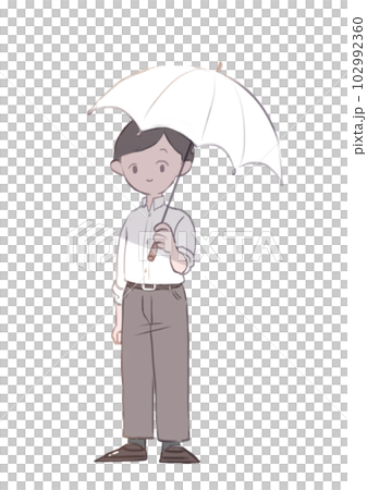一個人與陽傘的插圖 102992360