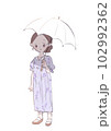 日傘をさす女性のイラスト 102992362