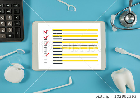 dental tooth health Check into a dental clinic. Healthcare equipment, from dental to check-up 102992393