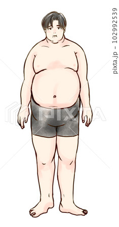 肥満男性の全身イラスト 肥満男性の全身イラスト 102992539