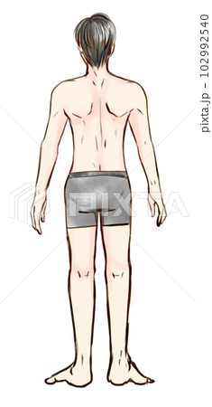 男性の後ろ姿の全身イラスト 102992540