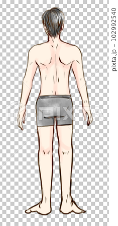 男性の後ろ姿の全身イラスト 102992540