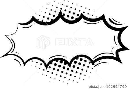 collection set of cute hand drawn pop art polka dot halftone blank speech bubble balloon, shout, think, speak, talk, text box, banner, flat png transparent element design  102994749