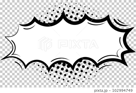 collection set of cute hand drawn pop art polka dot halftone blank speech bubble balloon, shout, think, speak, talk, text box, banner, flat png transparent element design  102994749