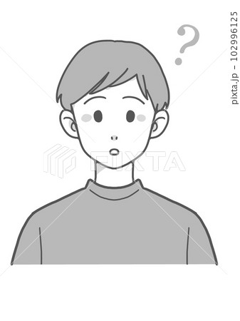 Tシャツのわからない男性（グレー） 102996125