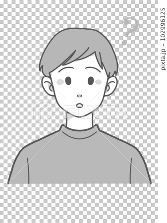 Tシャツのわからない男性（グレー） 102996125