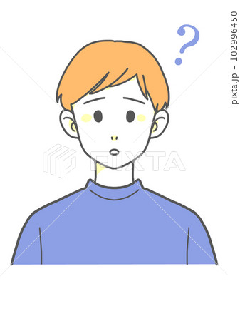 Tシャツの困惑する男性(オレンジ×ブルー) Tシャツの困惑する男性(オレンジ×ブルー) 102996450