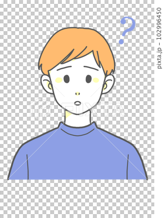 Tシャツの困惑する男性(オレンジ×ブルー) Tシャツの困惑する男性(オレンジ×ブルー) 102996450