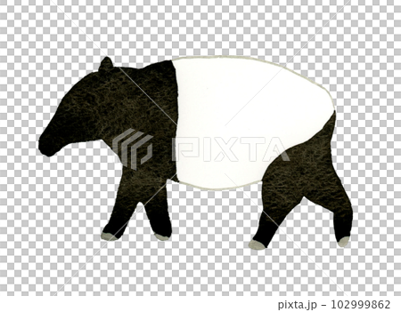 可愛鬆散動物馬來貘手繪水彩插畫素材 102999862