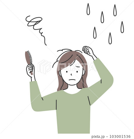 髪がまとまらず困っている女性 髪がまとまらず困っている女性 103001536