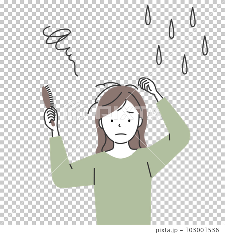 髪がまとまらず困っている女性 髪がまとまらず困っている女性 103001536