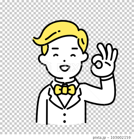 Illustration series of cute people _ rich man _ ok sign Illustration series of cute people _ rich man _ ok sign 103002159