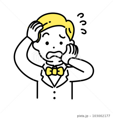 かわいい人物のイラストシリーズ _ 金持ちの男性 _ 焦る 103002177