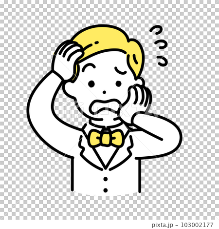 かわいい人物のイラストシリーズ _ 金持ちの男性 _ 焦る 103002177