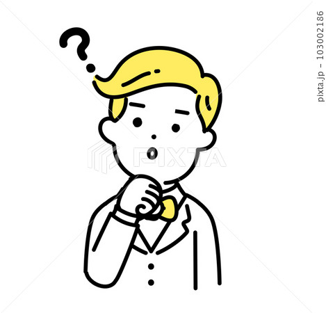 かわいい人物のイラストシリーズ _ 金持ちの男性 _ 疑問 かわいい人物のイラストシリーズ _ 金持ちの男性 _ 疑問 103002186