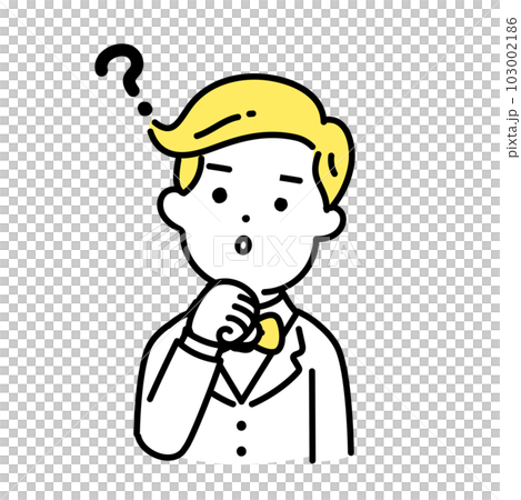 かわいい人物のイラストシリーズ _ 金持ちの男性 _ 疑問 かわいい人物のイラストシリーズ _ 金持ちの男性 _ 疑問 103002186