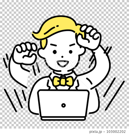 かわいい人物のイラストシリーズ _ 金持ちの男性 _ 捗る 103002202
