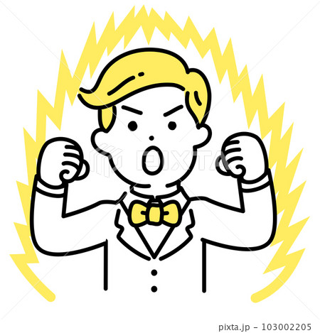 かわいい人物のイラストシリーズ _ 金持ちの男性 _ やる気 103002205