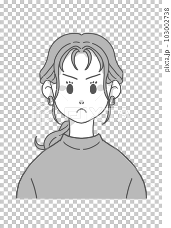 Tシャツの怒る女性(グレー) Tシャツの怒る女性(グレー) 103002738