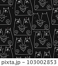 Set of cats in love on a black background. 103002853