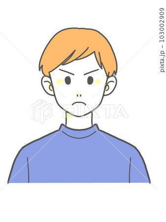 Tシャツの怒る男性（オレンジ×ブルー） 103002909