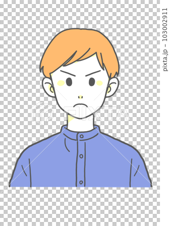 Stand collar angry man (orange x blue) 103002911