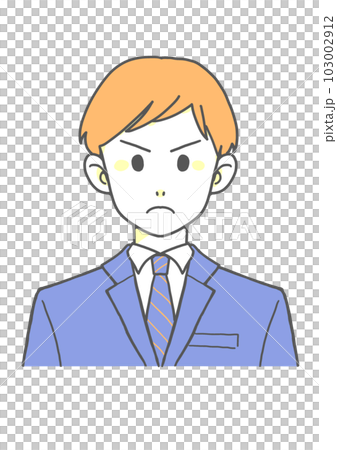Angry man in suit (orange x blue) 103002912