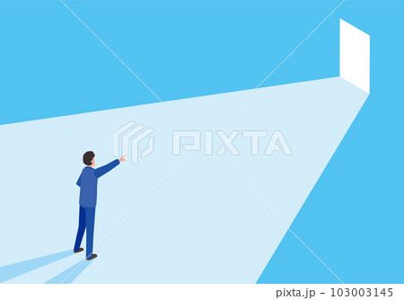 ゴールを発見するビジネスマン 103003145